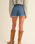 Pearl denim shorts