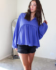Hadley split neck top