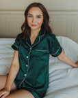 Satin green pajama set