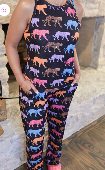 Dixie leopard pajama set