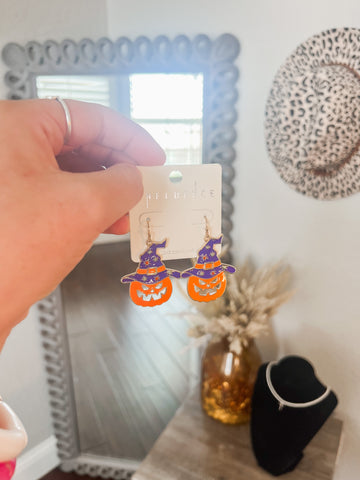 Witchy pumpkin earrings